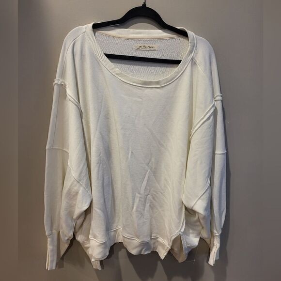 Free People Camden Sweatshirt Off White Large - Picture 1 of 8